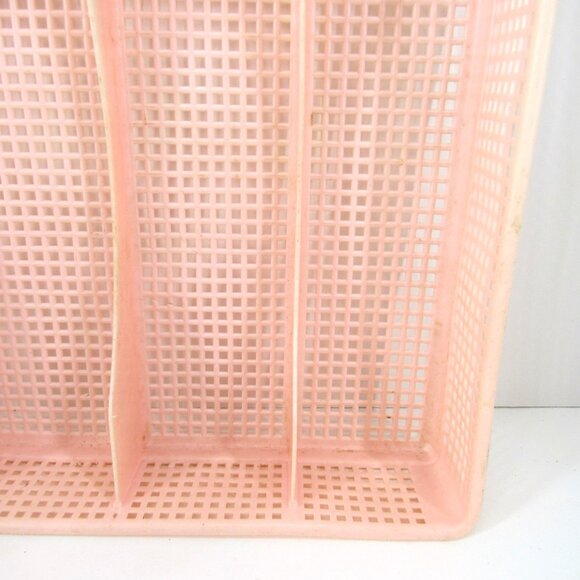 Vintage Pink Plastic Waffle Weave Silverware Drawer 5 Slot Utensil Tray - Picture 5 of 7
